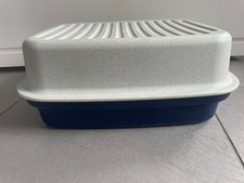 Tupperware Bäckermeister Brotkasten Brotmax Laibwächter Groß blau-weiß 1469-1