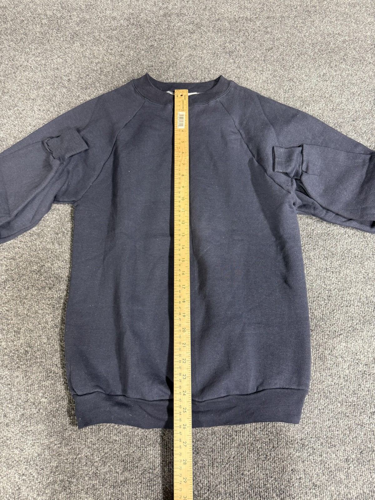 Sweatshirt Mens Medium Blue Fleece Crewneck Long Sleeve Pullover Casual Top-image