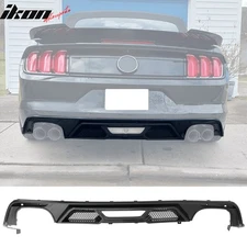Fits 15-17 Ford Mustang GT500 Style Rear Bumper Lip Diffuser PP 4PCS Gloss Black