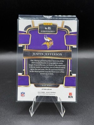 2023 Panini Select Justin Jefferson White Concourse Die Cut #65 74