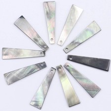 Lot 10 PCS 8mmX25mm Natural Black Shell Mother of Pearl Trapezoid Charms Pendant