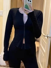 New AIo Fitness Yoga Clothing Knitted Jacket Women's Long Sleeve Zipper Tops