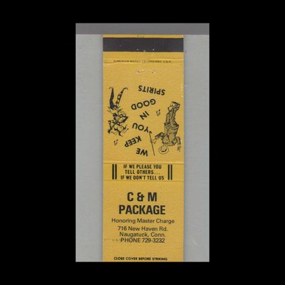 Matchbook Cover - Music Related C&M Package Store Naugatuck, CT