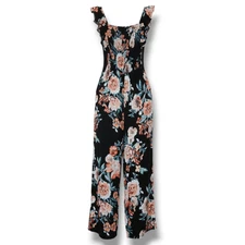 American Rag Cie Women’s Black Floral Sleeveless Jumpsuit – Size Medium