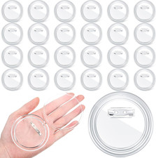 25 Pcs 3 Inch Clear Button Pins for Crafts DIY Photo Acrylic Blank Pins Bulk for