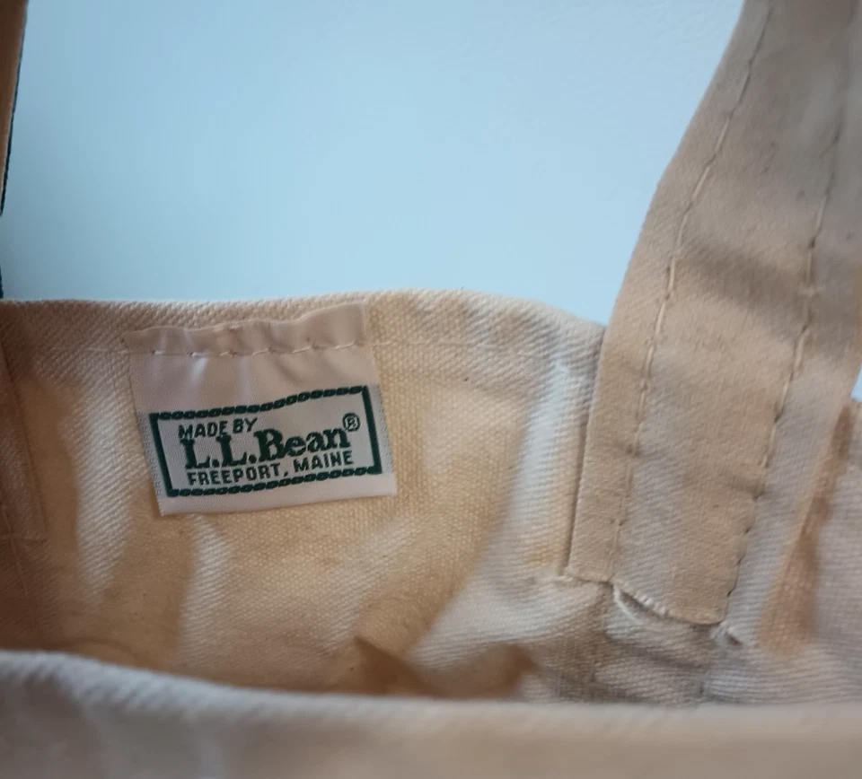 Винтажный LL Bean сумка зеленый ручки маленький 8 «x 9» холст 1980 зеленый Freeport Мэн ярлык - Изображение 2 из 4