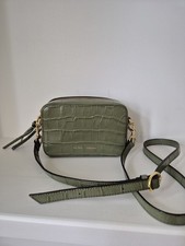 Jigsaw Women's Sage Green Patent Leather Croc Print Small Crossbody Bag