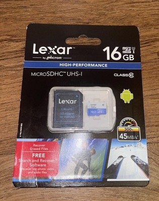 Lexar 16 GB Micro SDHC Storage Card Memory Space Computer Data