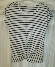 Old Navy Stiped Womens Maternity Top Size M Soft RoundNeck Short Sleeve Pullover