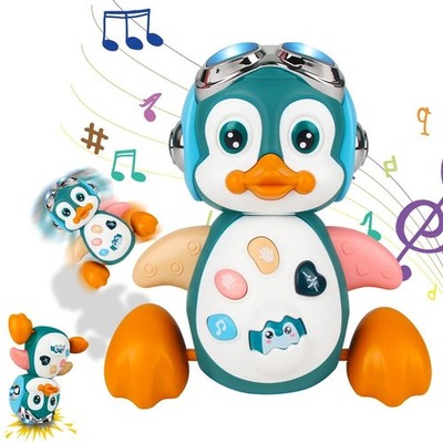 Musical Penguin Crawling Toy Baby Toddler Interactive Light Sound Learning 