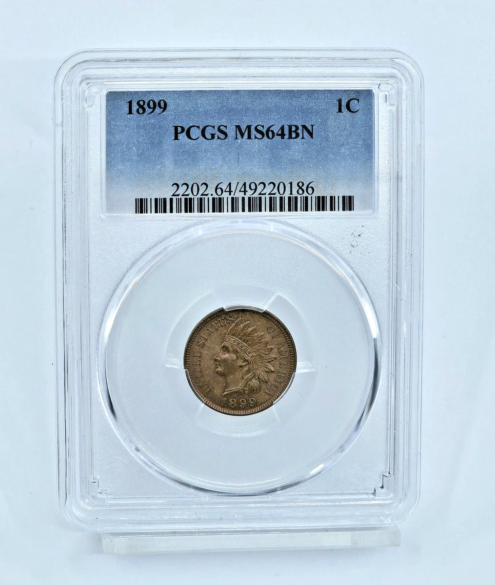 MS 64 Graded 1899 Year Indian Head Small Cents (1859-1909) for