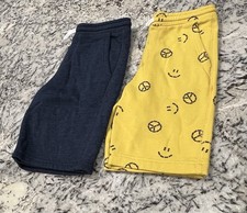 Old Navy Sweat Shorts with pockets JOGGERS LOT boys L 10-12 Navy/ Yellow