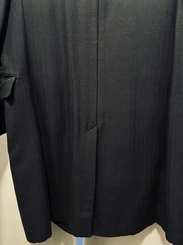 Burberry London Men's Navy Herringbone Long Lined Overcoat Coat Size 38 Reg image 7