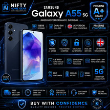 Image of Samsung Galaxy A55 5G 128GB Navy Dual SIM SM-A556B/DS UK Unlocked Pristine A+