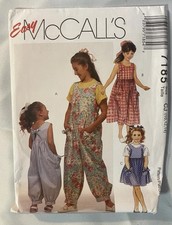 Vtg McCall's Pattern 7185 Girls Jumpsuit Sundress Sz 10 12 14 Uncut