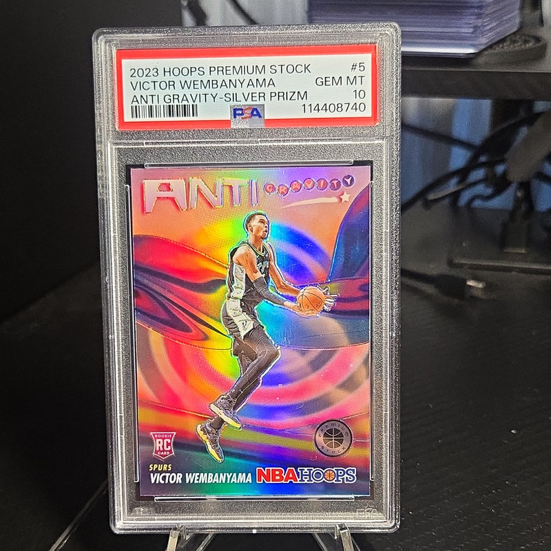 2023-24 Hoops Premium Stock Wembanyama Anti-Gravity Silver #5 PSA 10