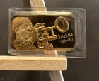 1 Oz Silver Creations Art Bar Satchmo  Silver With Gold Overlay L/E 1000
