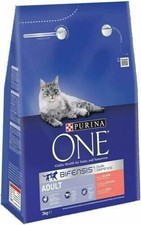 Purina One Adult Dry Cat Food Complete Balanced Salmon & Whole Grain 3kg 5.50 per kilo