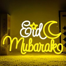 Eid Mubarak Neon Sign for Wall Decor Dimmable Islamic Eid al-Fitr Led Neon