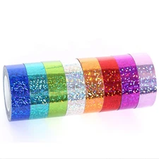 Glitter Prism Tape Strong Adhesive Holographic Sparkle Washi Tape Reflective Gli