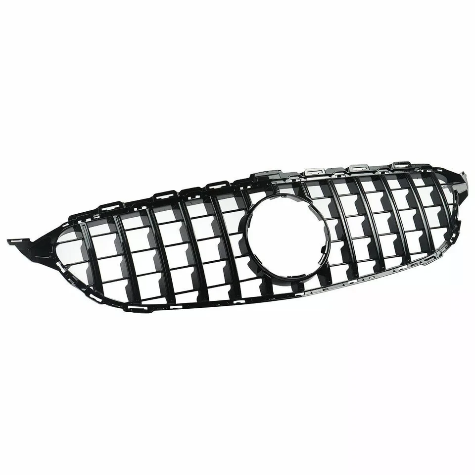 GTR Style Grill Grille 2015-2018 for Mercedes Benz W205 C200 C250 C300 C43 Black - Imagem 3 de 4