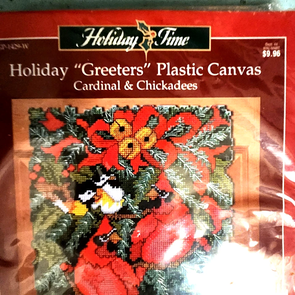 Holiday  "Greeters" Plastic Canvas Cardinal & Chickadees SGP-1429 10"x13" In - Image 4 of 4