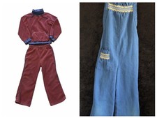 Lot Vintage Girls Clothing Blue Garanimals Overalls Pink Sweatsuit Sz 6