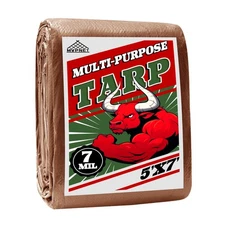 Tarp 5x7 ft 100% Waterproof 7mil Durable Grommets and Reinforced Edges