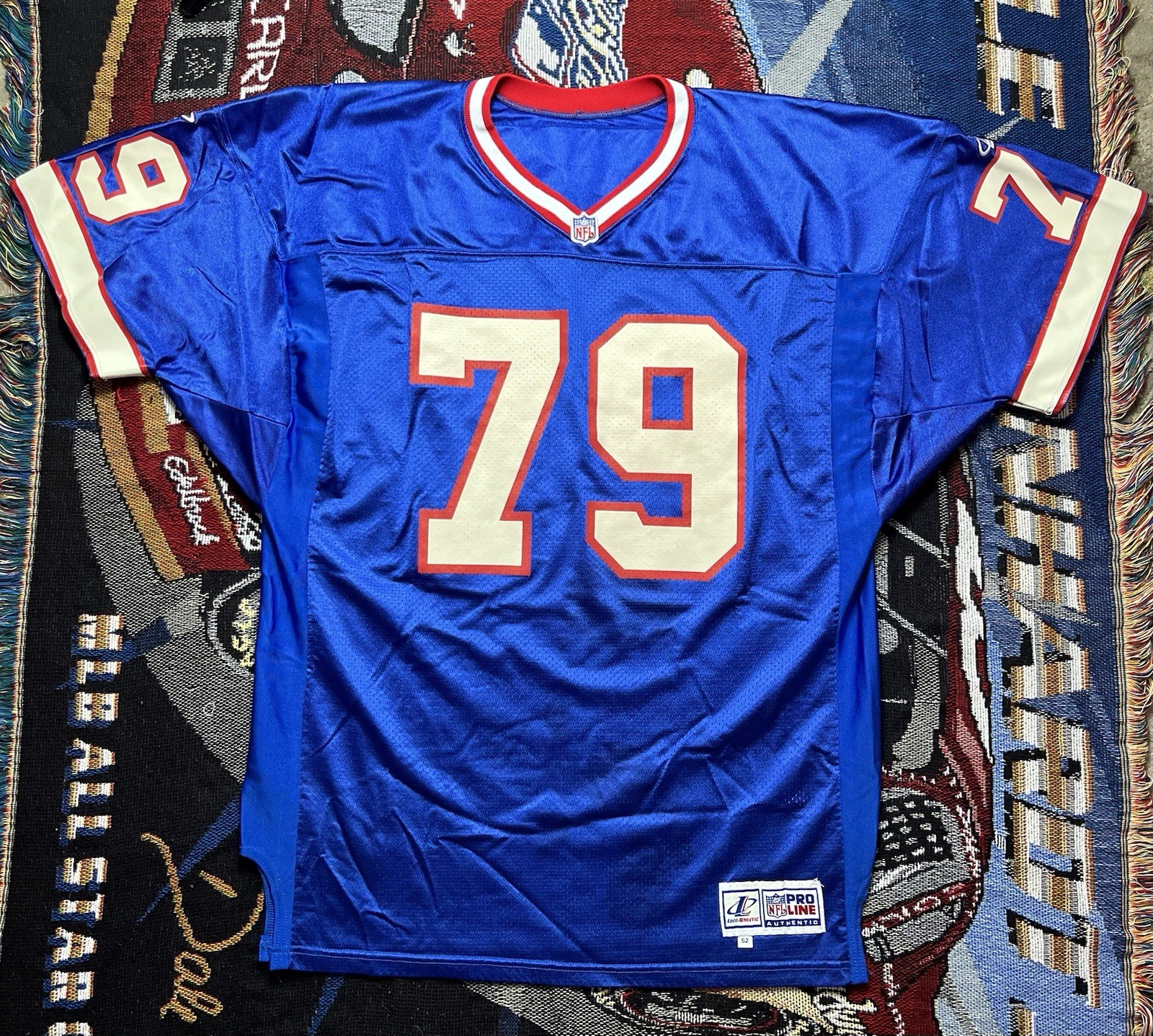 Vintage Buffalo Bills Logo Athletic Jersey Ruben Brown #79 Pro Cut Size 52