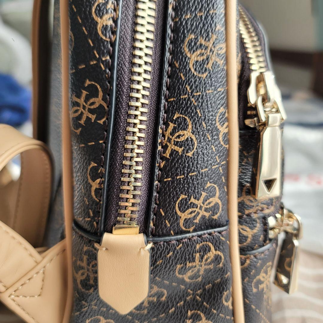Guess Monogram Mini Backpack Brown Synthetic Leat… - image 4