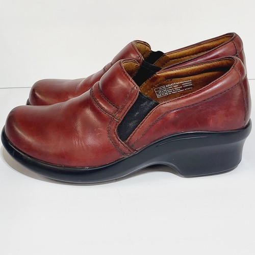 Ariat Sutter Clogs Womens Size 7 B Wide Maroon Leather ATS Soles Slip-On Loafers - Picture 5 of 15