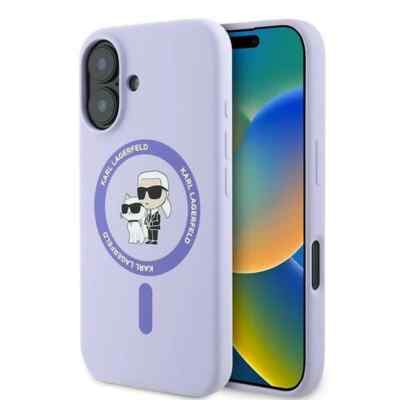 Original Karl Lagerfeld Karl & Choupette Magsafe Impact Case iPhone 16 Lila