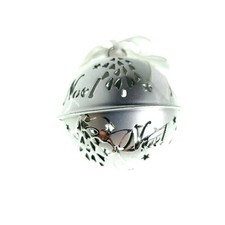 Kurt Adler Silver Tone Bell Ornament Noel 50mm about 2" 