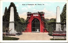 Tomb Washington Mt Vernon Virginia Va Brick Structure Front Gate Red Postcard