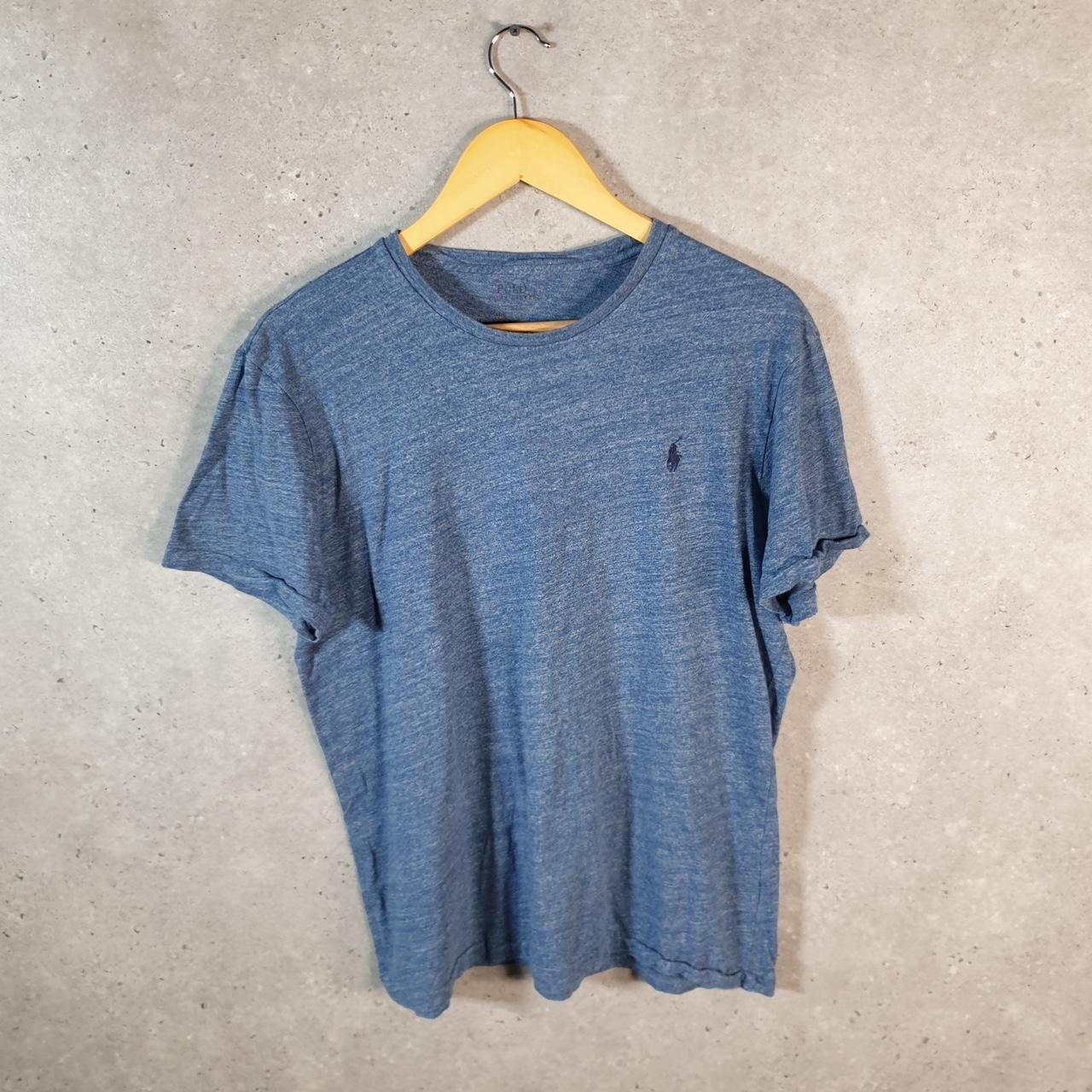 Polo Ralph Lauren vintage uomo piccola blu ricamata vestibilità classica pony