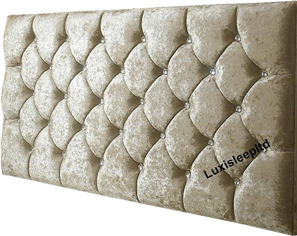 LUXISLEEPLTD Colchester 20"26"30" Tall Diamond Headboard in Crushed Velvet 3FT 4FT 4FT6 5FT