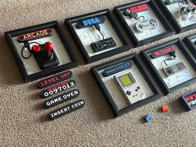 RETRO FRAMES - RETRO GAMING ART CONTROLLER WALL SHELF GAMING ROOM SETUP ARCADE