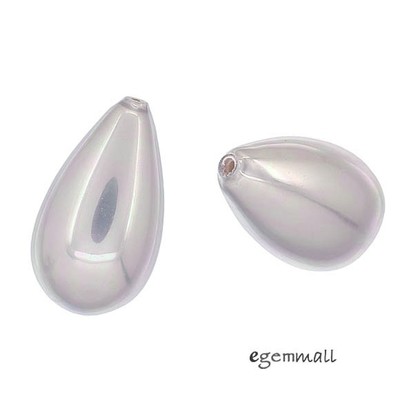 4 Shell Pearl Teardrop Drop Half Top Drilled Beads 10x18mm Lavender #75133