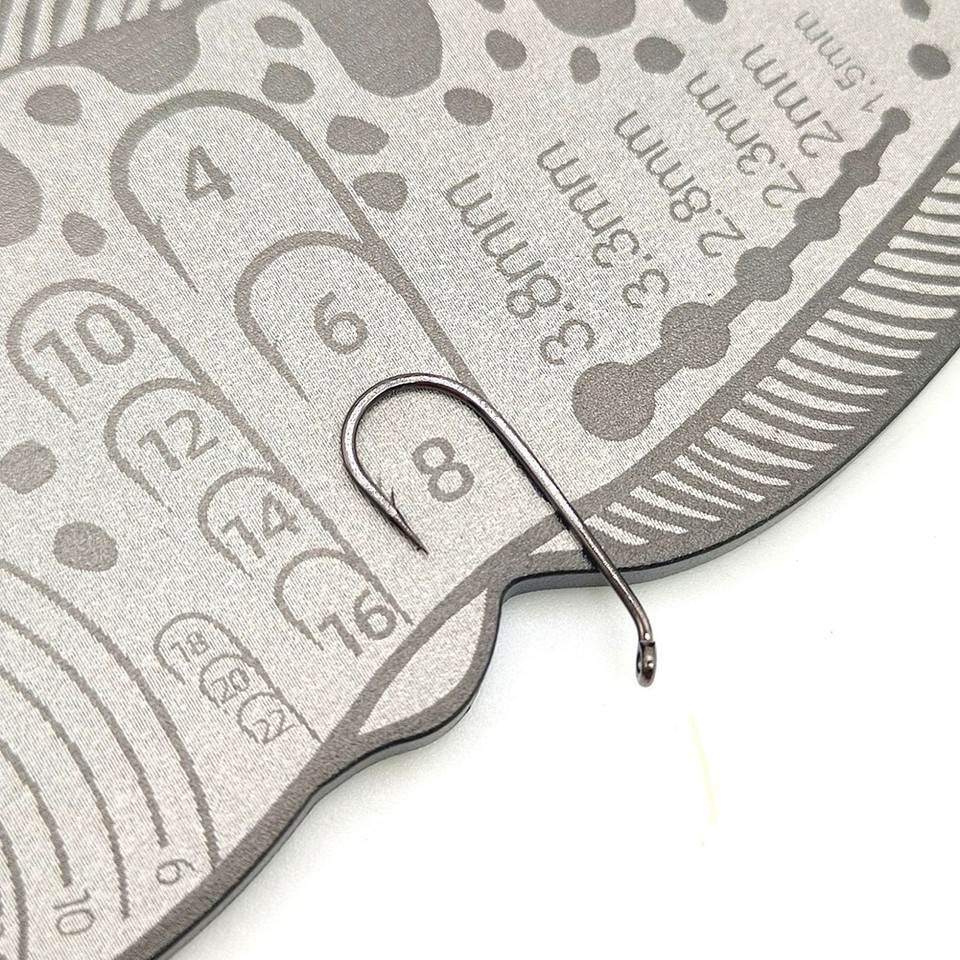 1X Fly Fishing Hook Feather Gauge Measuring Ruler Lure Bait Fly Tying