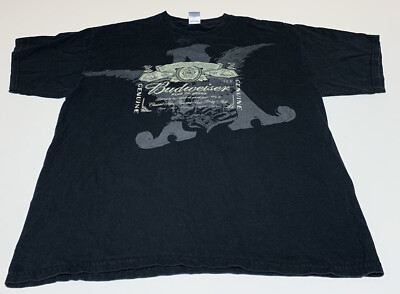Budweiser King Of Beers Black T-shirt Men Size XL