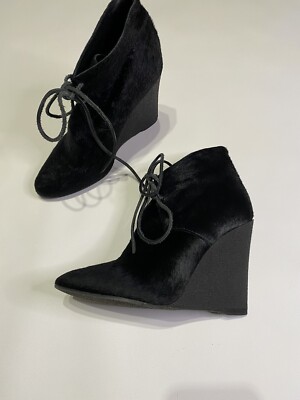 Burberry Prorsum horse leather fur platform boots womens 38 size