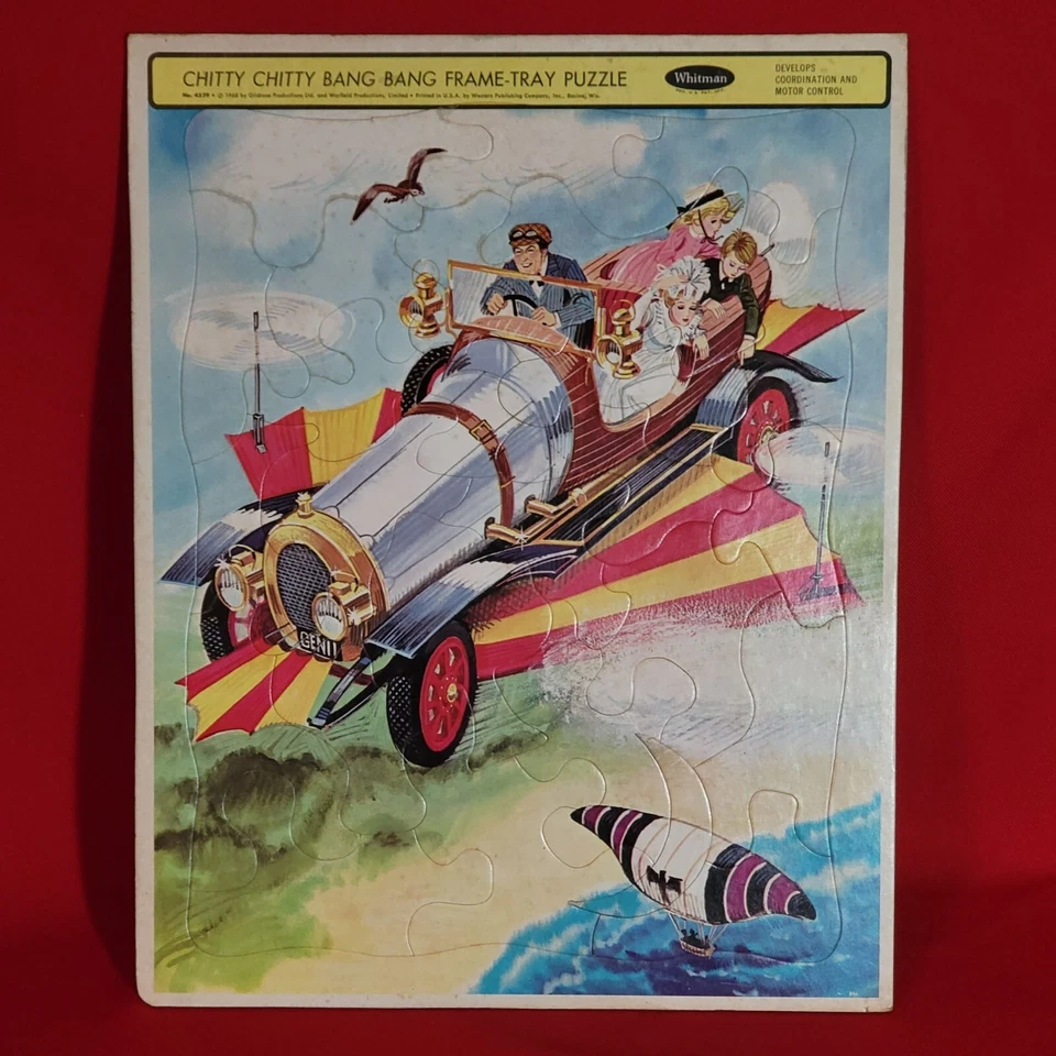 Juego de 2 rompecabezas de colección Whitman Chitty Chitty Bang & Doctor Dolittle marco bandeja Foto 3 de 4