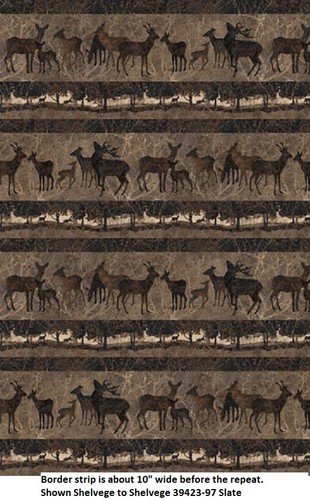 Deerhurst Stonehenge Quilt fabric Cotton Northcott 39421-97 Slate Scenic Deer - Picture 3 of 9