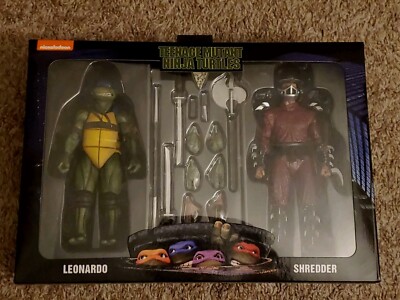 NECA TMNT Movie- Roof Top Battle Leonardo vs Shredder Figures SEALED New 2024