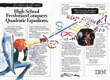 1989 IBM: High School Freshman Conquers Quadratic Equa Vintage Print Ad
