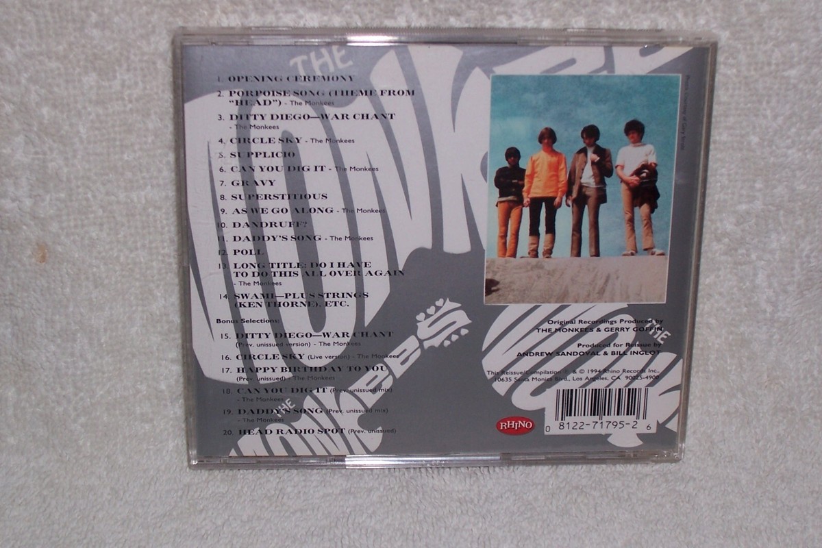 The Monkees Head (Dolenz, Jones, Nesmith & Tork) Rhino CD w/Bonus