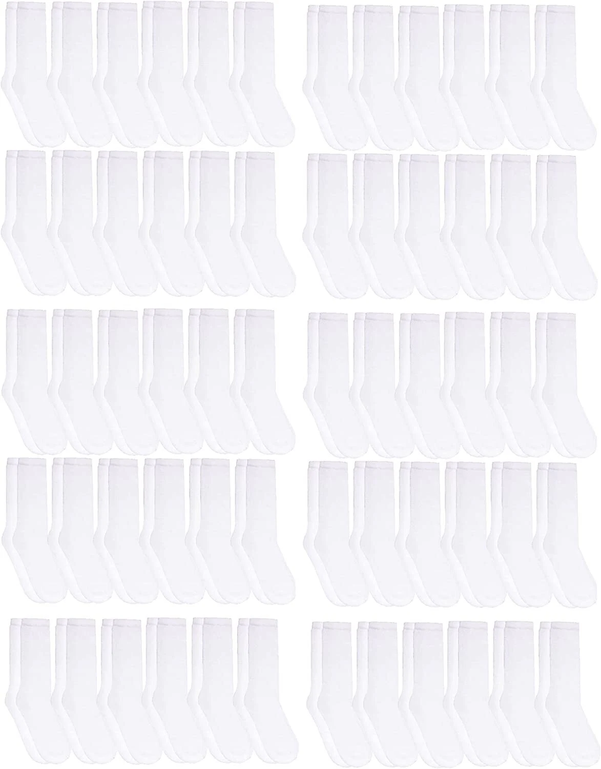 60 Pair of Women's Diabetic Cotton Ankle Socks Soft Non-Binding Socks 9-11 White