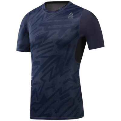 Reebok DY8453 .Heritage Navy T-Shirt RC Ss Compression - von Crossfit