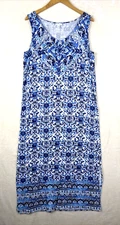 J. Jill Maxi Dress Womens Medium Shift Jersey Flowy Sleeveless Summer Lightweigh