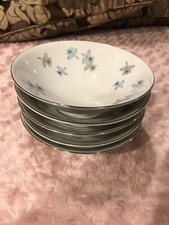 Harmony House Blue Orchid Fine China (Set Of 5) 6 1/2” Coupe Cereal Bowls